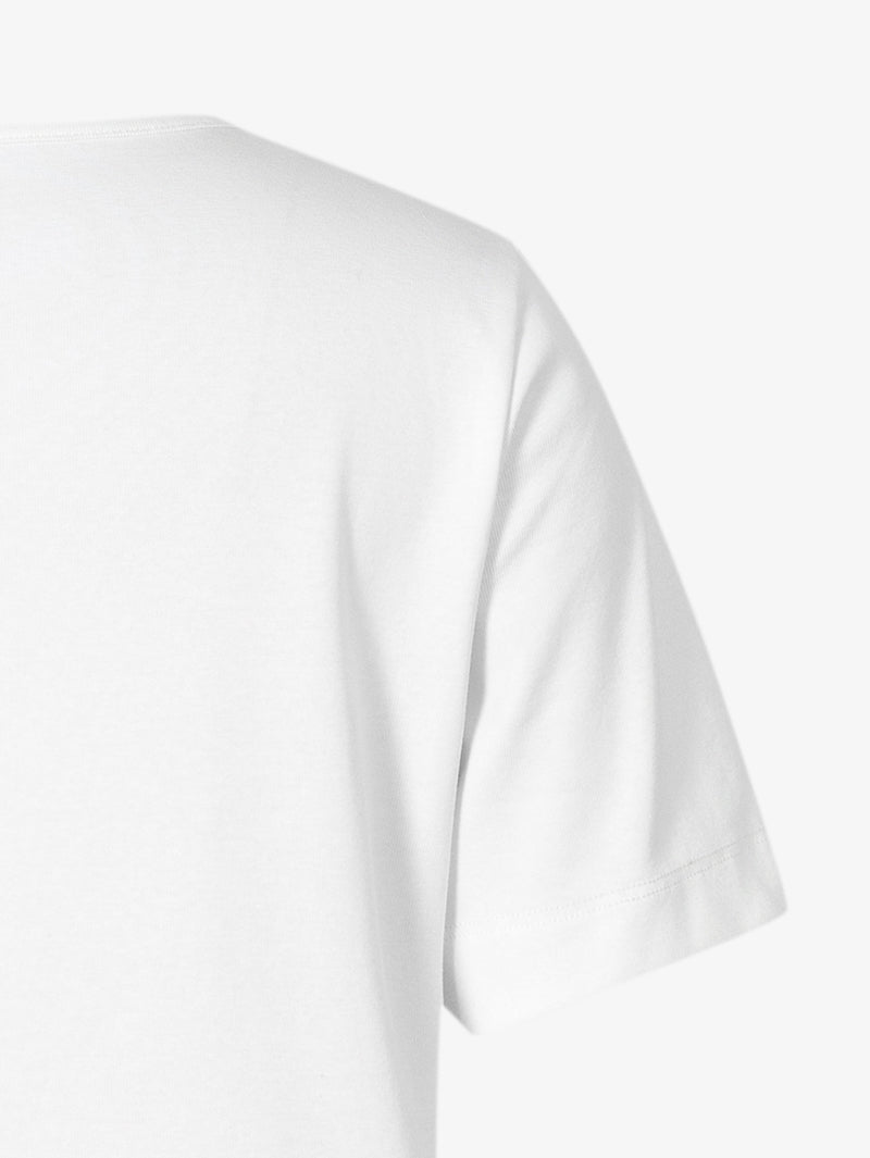 Women's White Round Neck Short Sleeves Summer T-Shirt 5E5900882