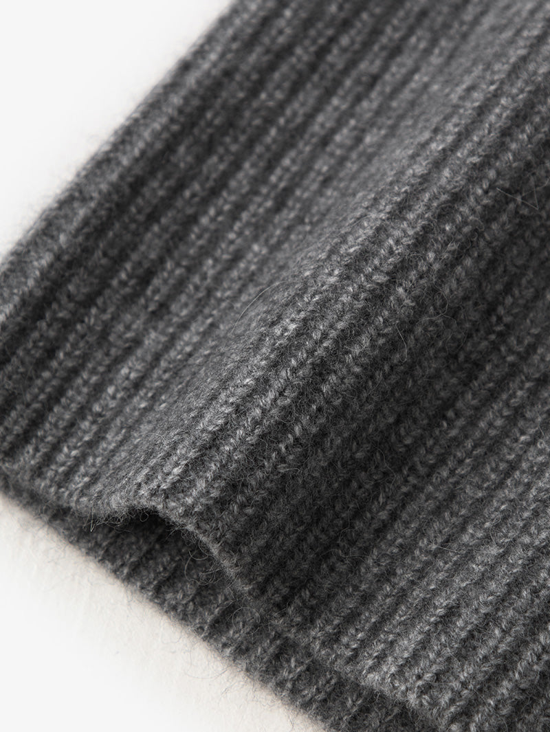 Women's Gray Wide Leg 100% Wool Knitted Pants