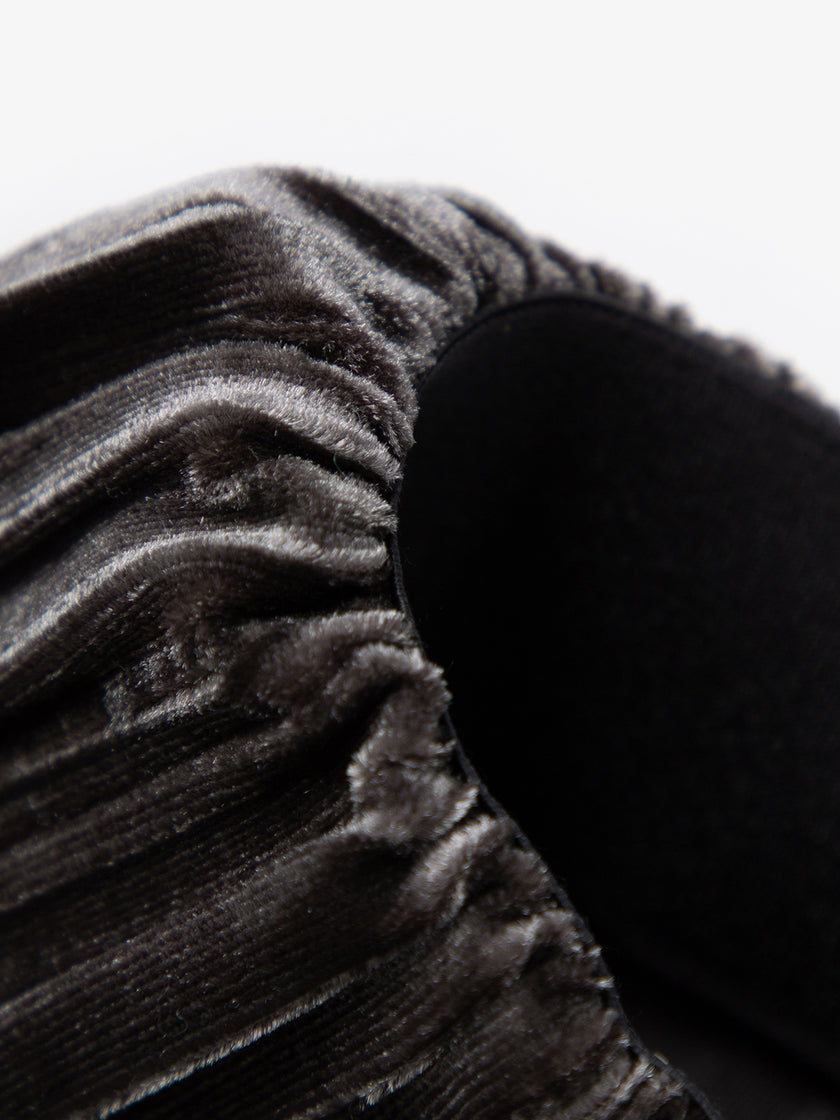 Jupe longue en chenille lisse gris foncé