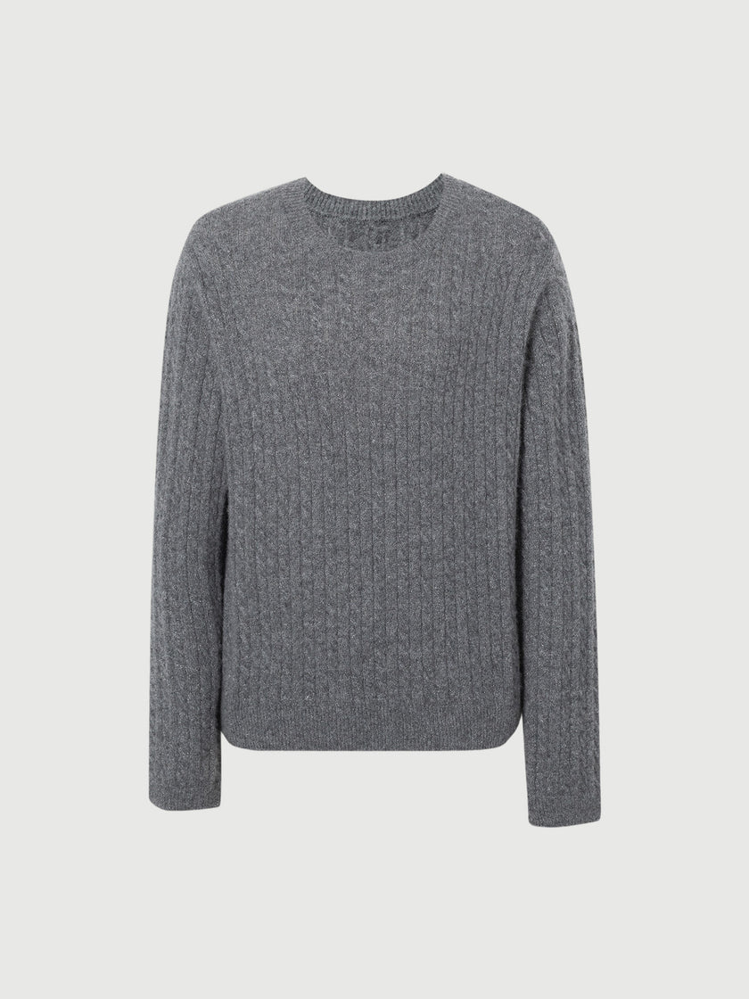 Cashmere crew neck sweater - Dark gray