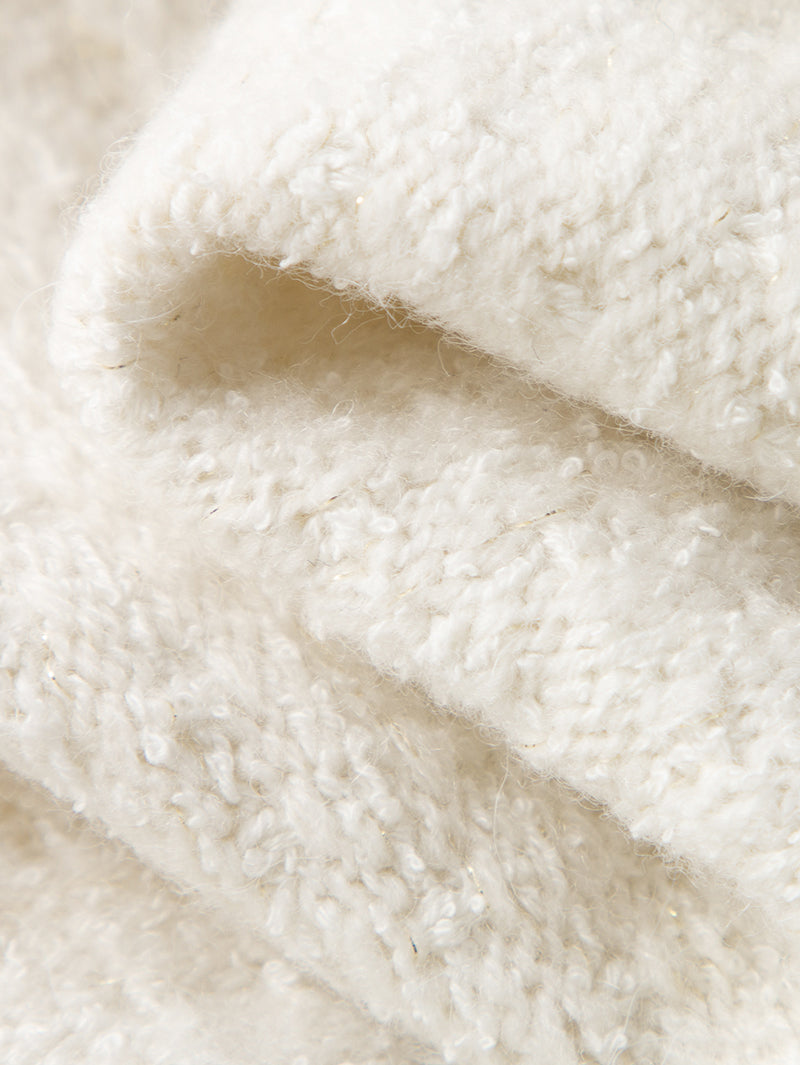 Women's Round Neck Wool Knit Cardigan