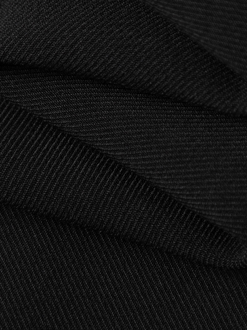 Black slim fit pants with a high waist and a slightly flared leg
