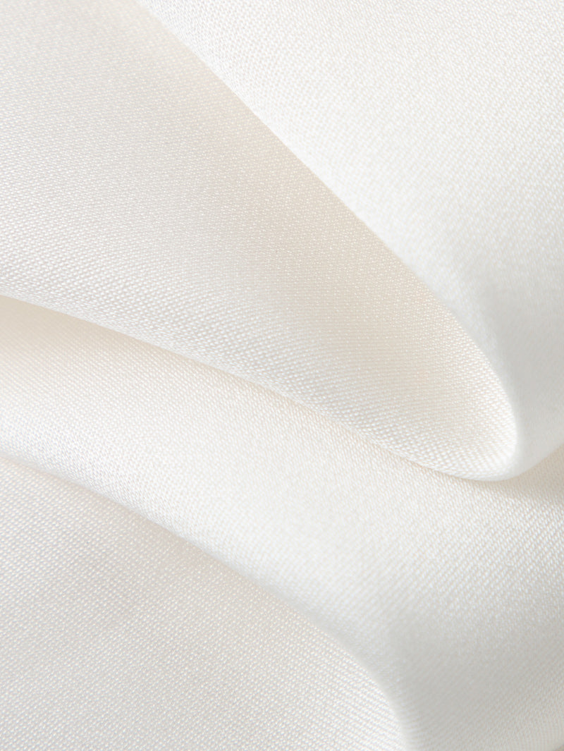 Women's White Silk V Neck Long Sleeve Premium Shirt