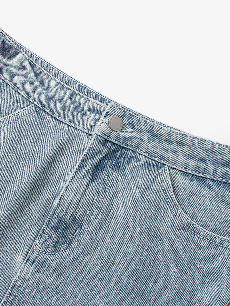 Women's Light Blue A Line Short Denim Skirt