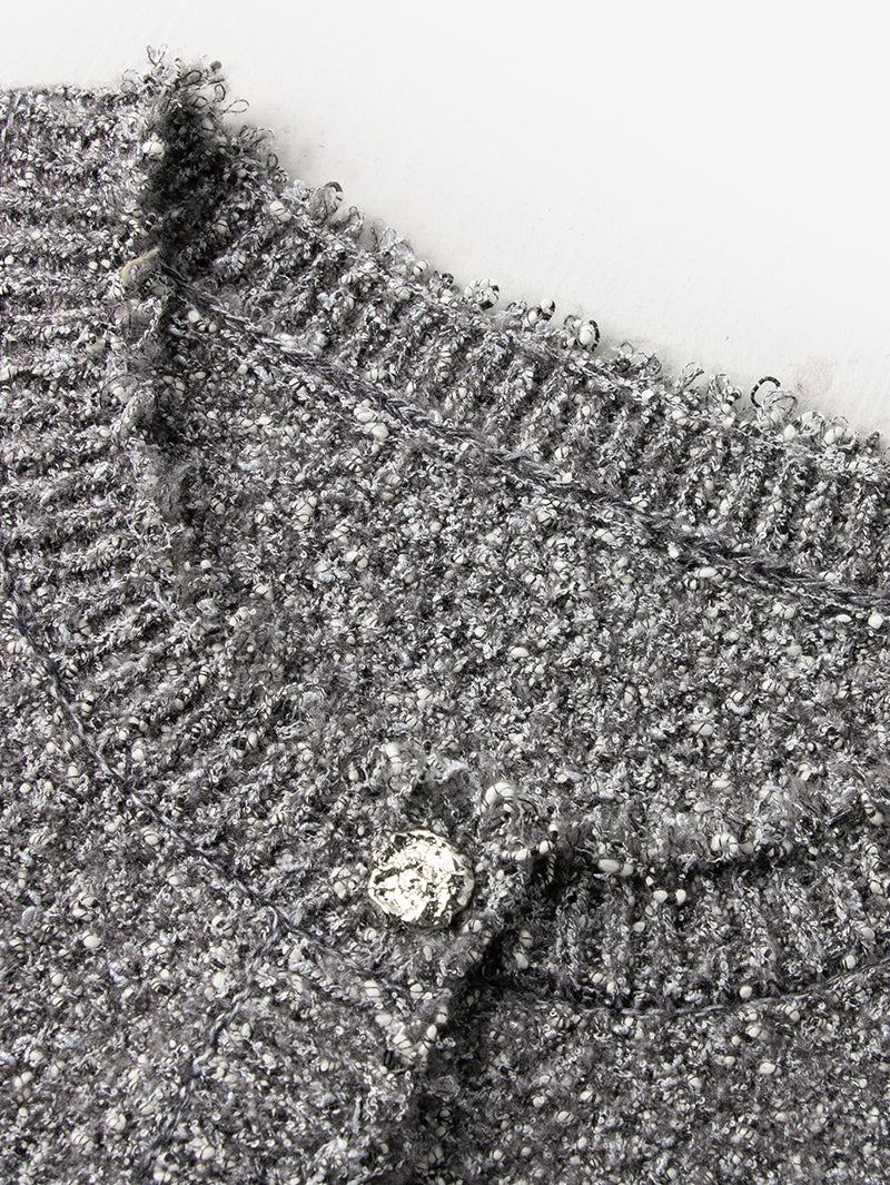Tweed sleeveless vest