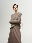 Brown knitted cashmere sweater