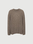 Brown knitted cashmere sweater