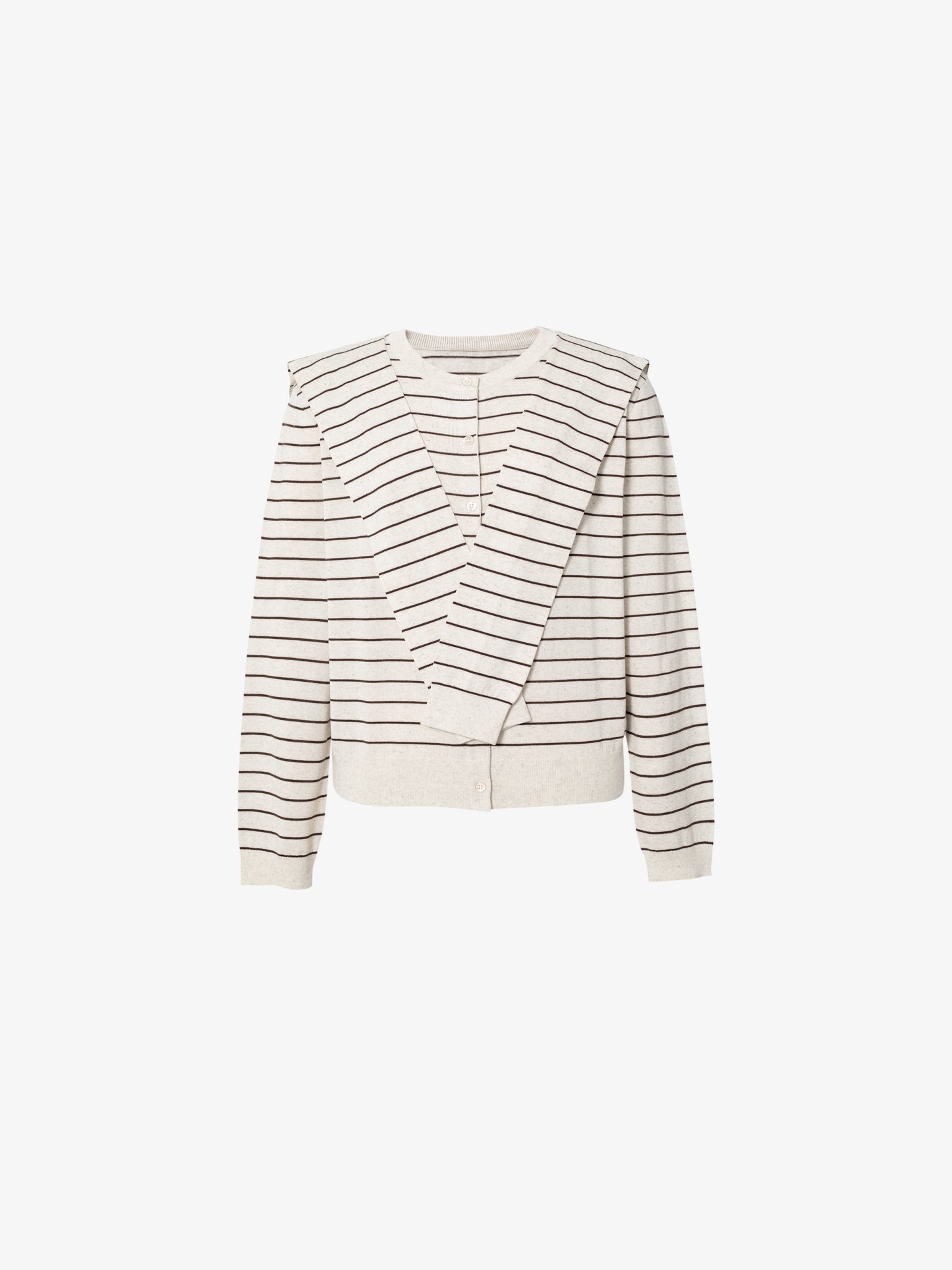 Twofer Tie-Sleeve Striped Cardigan