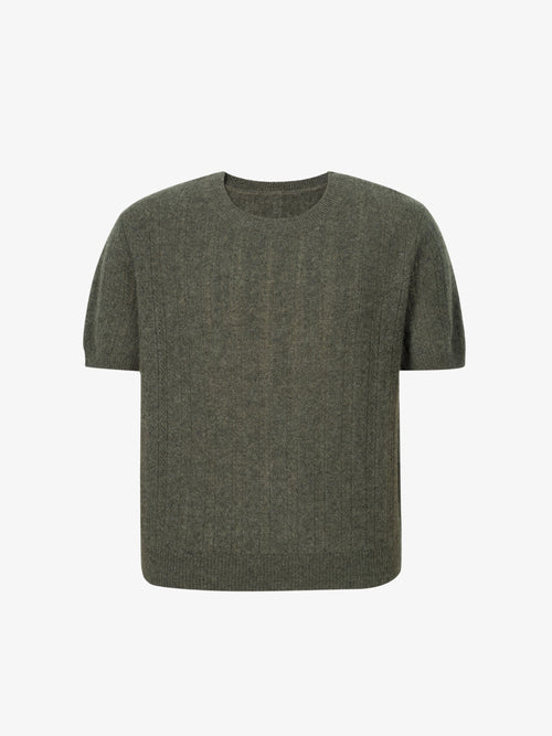 Load image 1 in gallery view. Crew Neck Short Sleeve Knit Sweater