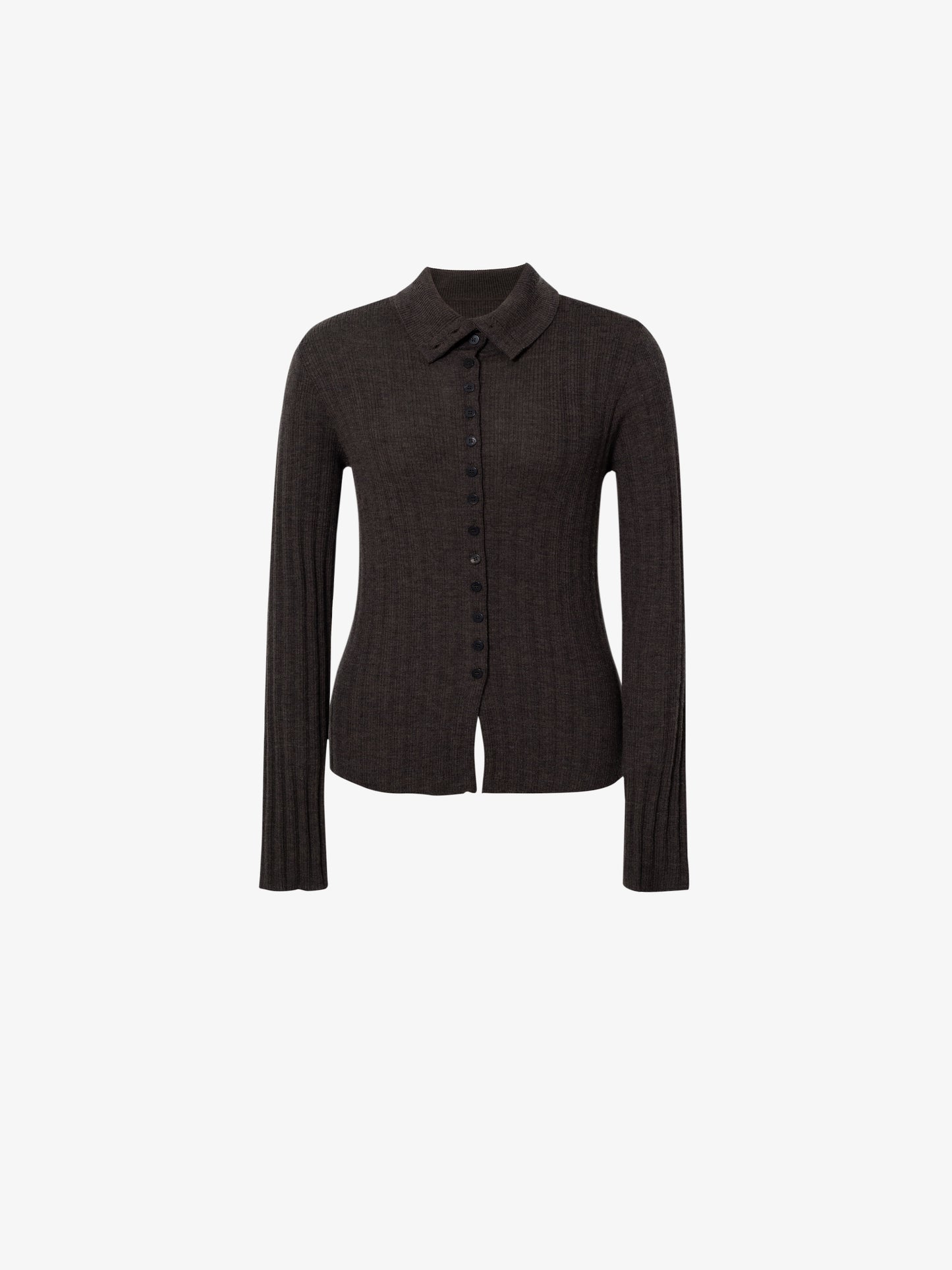 100% Wool Slim Fit Turtleneck Cardigan