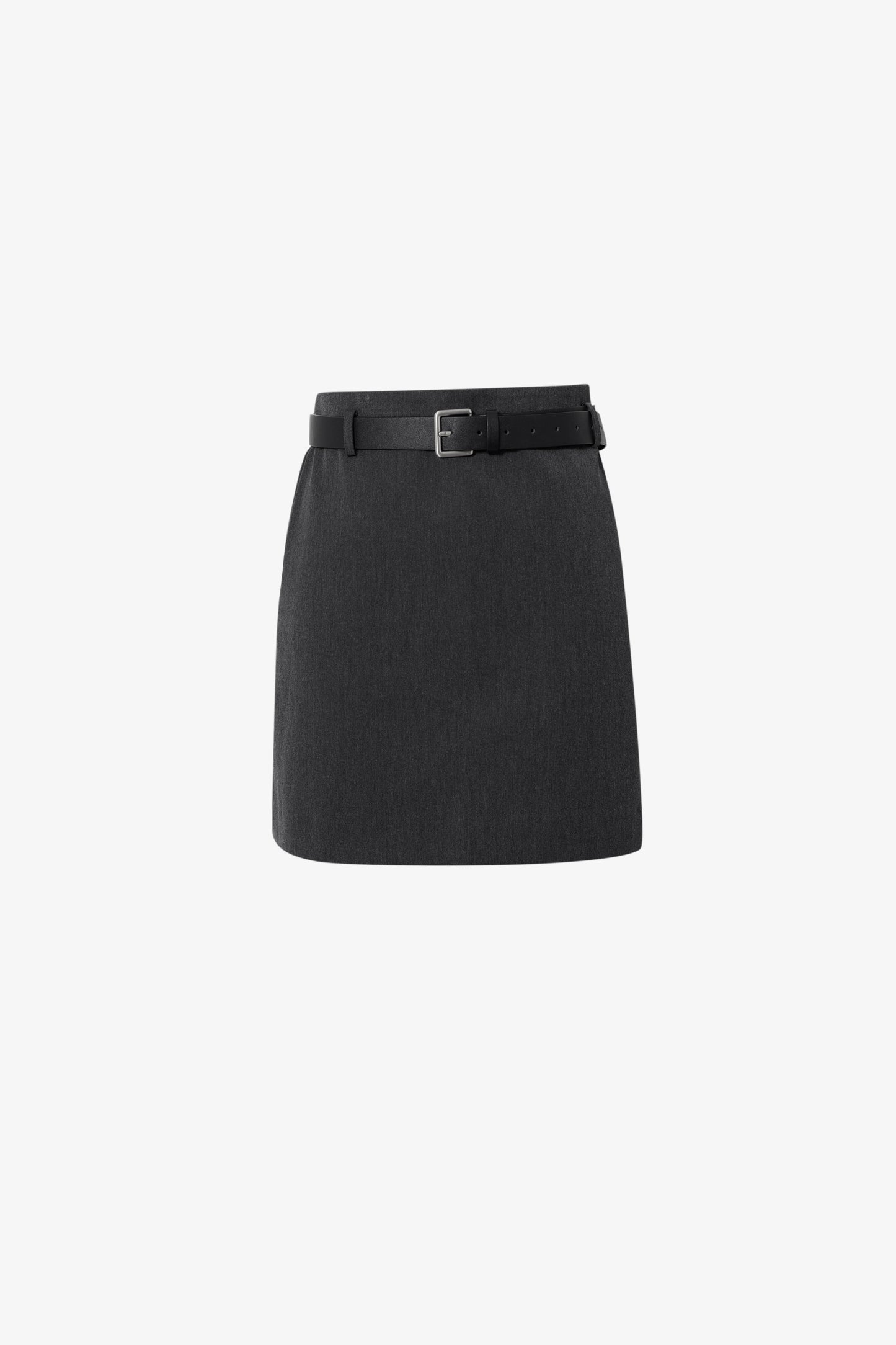 Tailored Belted A-Line Mini Skirt