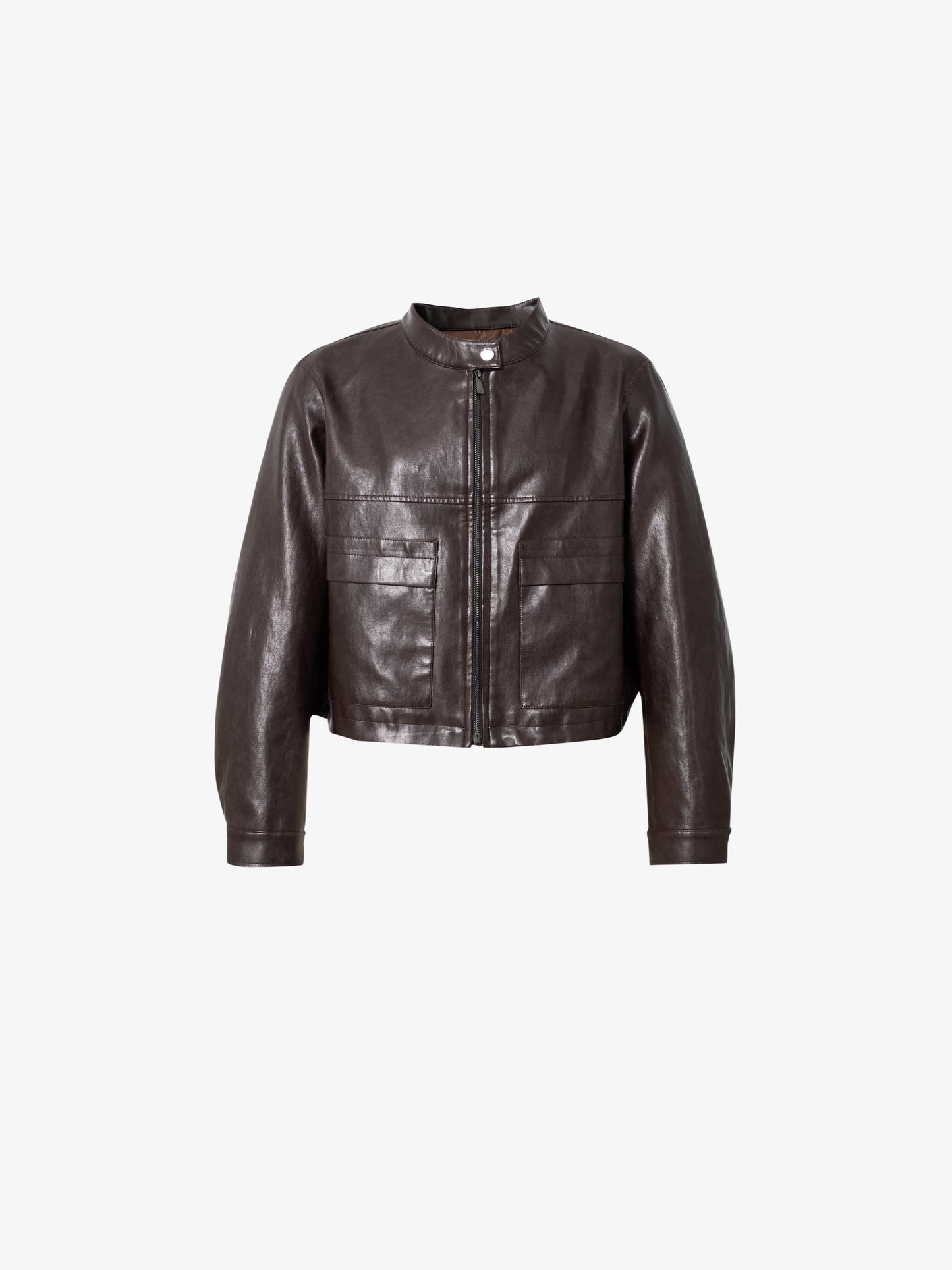 Metallic Faux Leather Moto Jacket