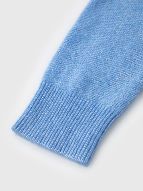 Load image 1 in gallery view. Cashmere-Silk Crewneck Knit Cardigan
