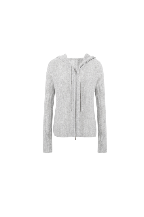 Charger l'image 1 dans la galerie. Cashmere Zip-Up Hooded Sweater