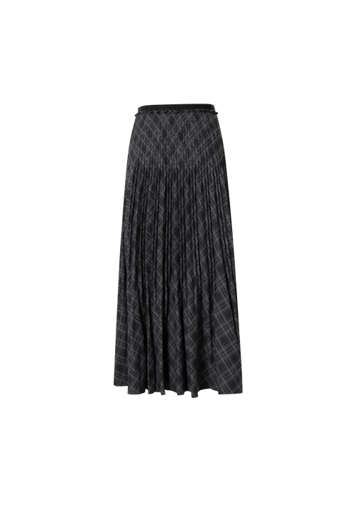 Charger l'image 1 dans la galerie. Plaid Pleated Midi Skirt