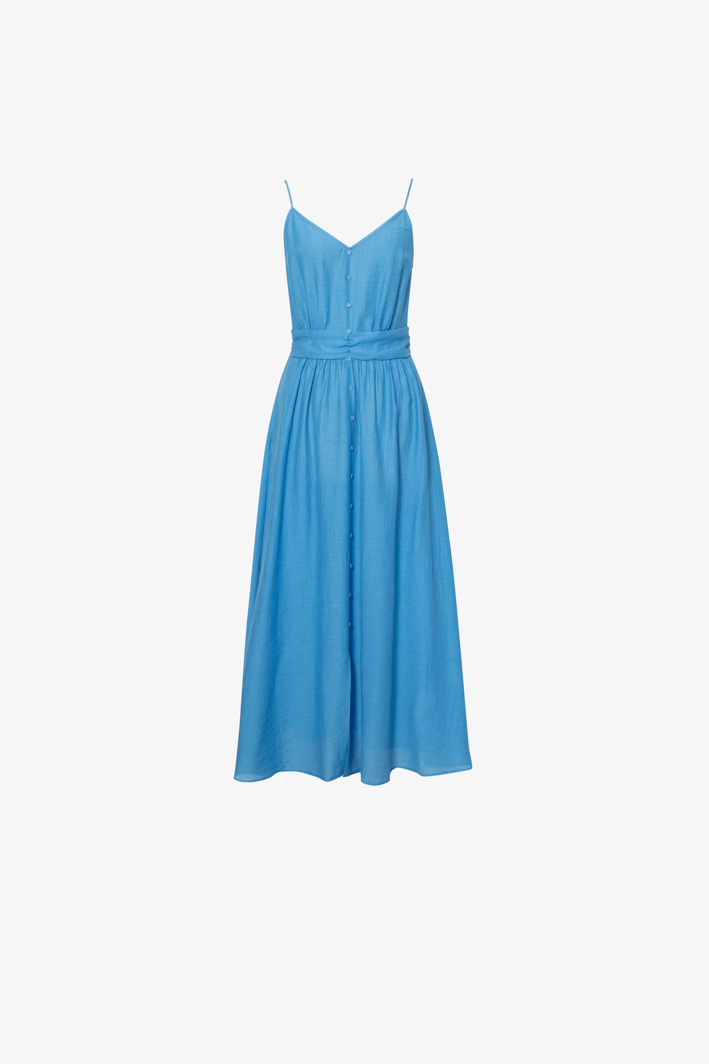 Waist-Cinching Spaghetti-Strap Maxi Dress