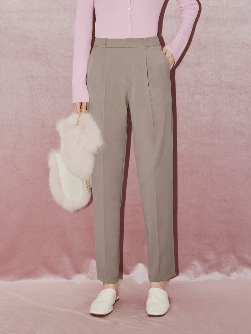 Women's Coffee Simple Small Leg Trousers