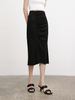Women's Black High Waist Triacetate Draped Skirt