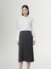 Dark gray straight skirt with wave seams