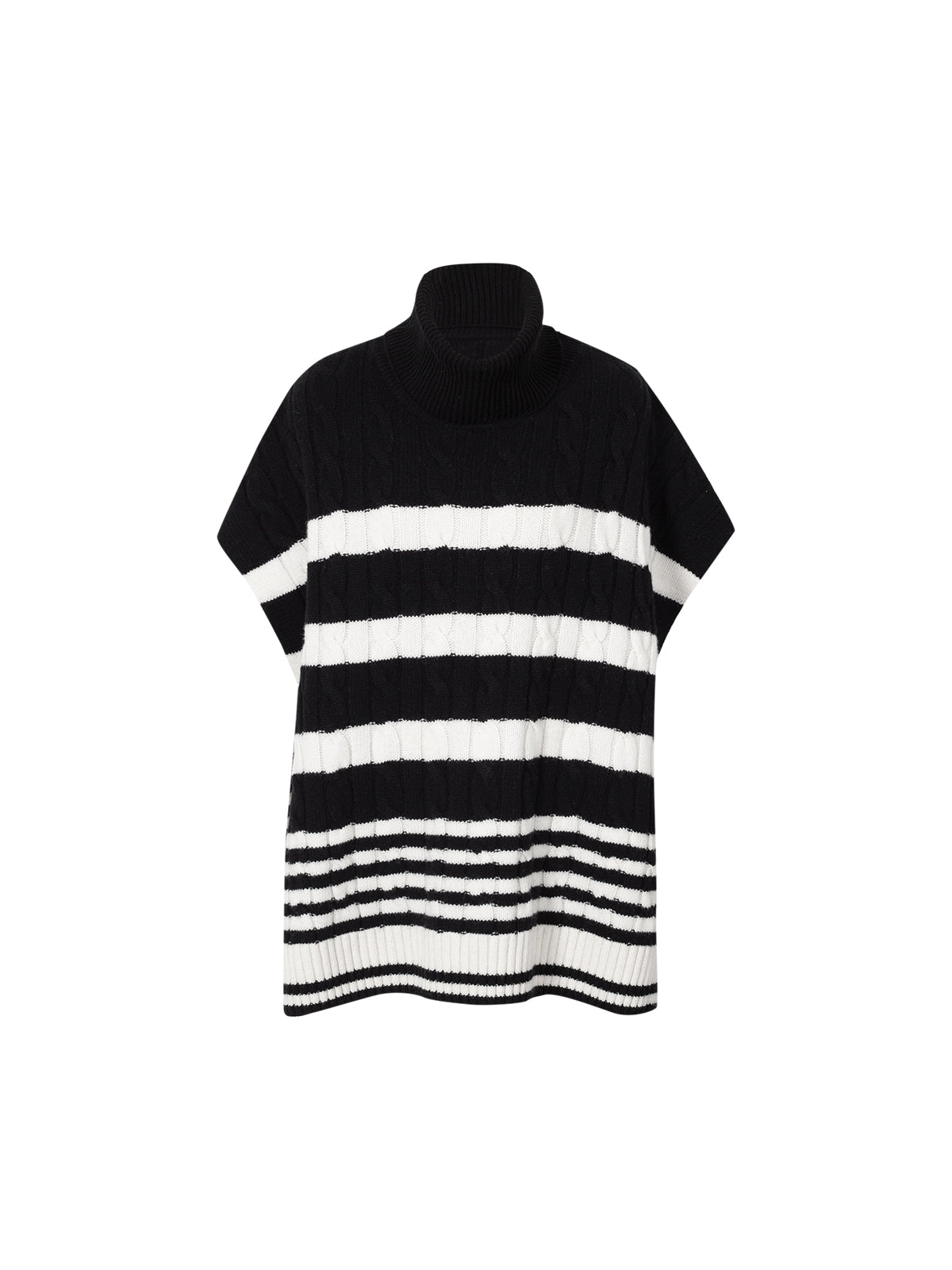 Women's Black  High Neck 100% Wool Sweater