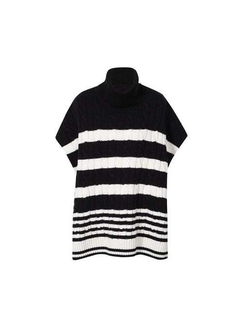 Carica immagine 1 in visualizzazione galleria. Women's Black  High Neck 100% Wool Sweater