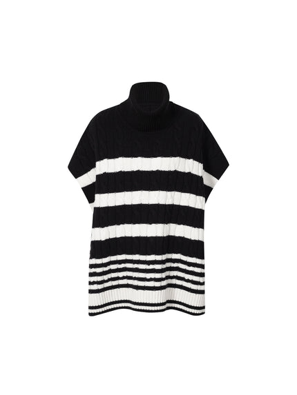 Women's Black High Neck 100% Wool Sweater