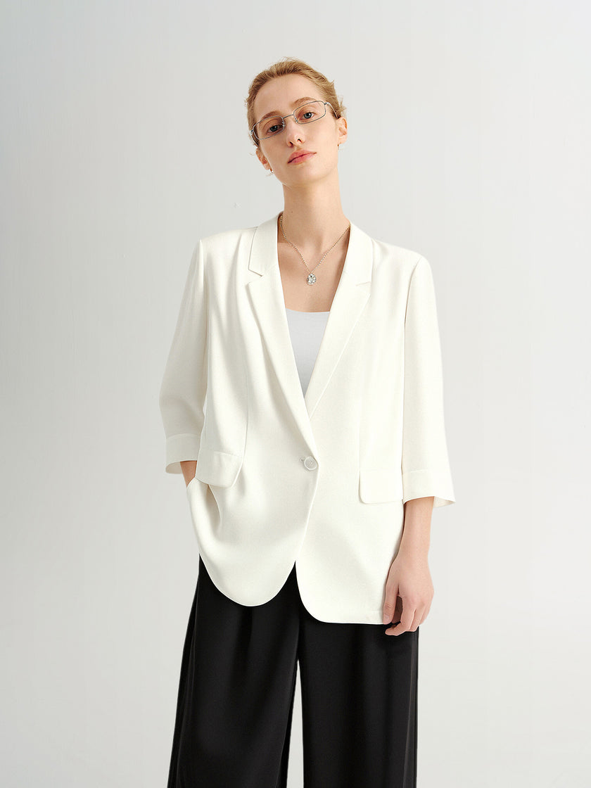 3/4 Sleeve Silk Blazer