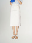 Women's Off-White Straight Fit Skirt