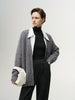 Women's Gray V Neck Button Down Sweater Cardigan