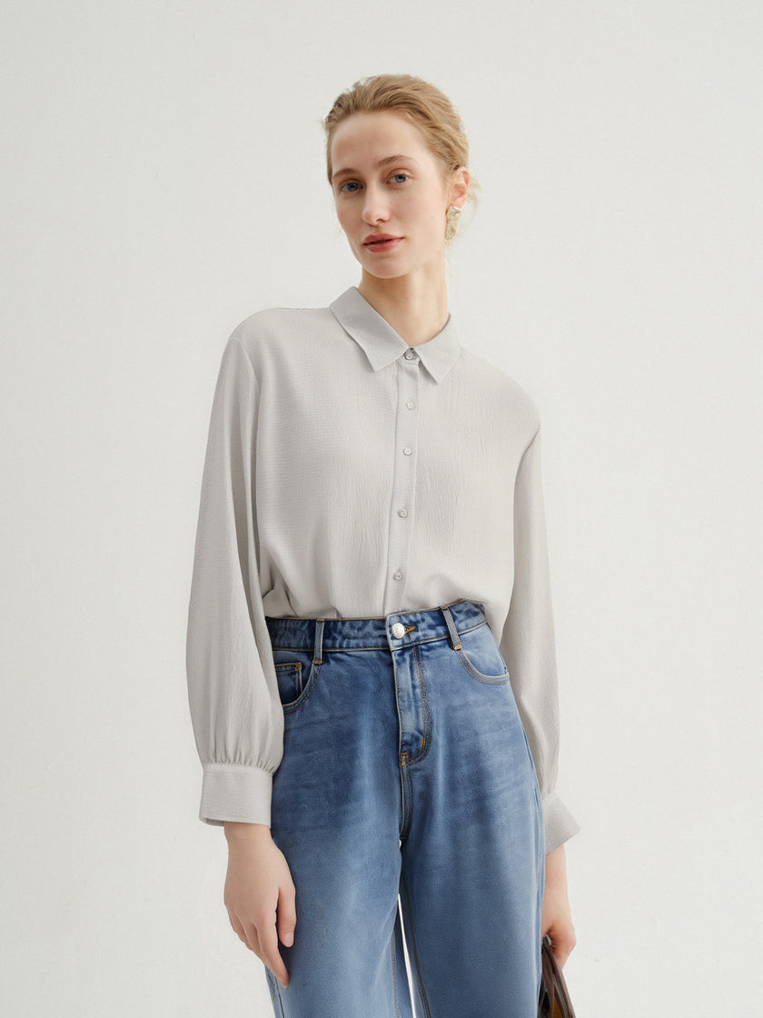 Embossed Pure Silk Shirt