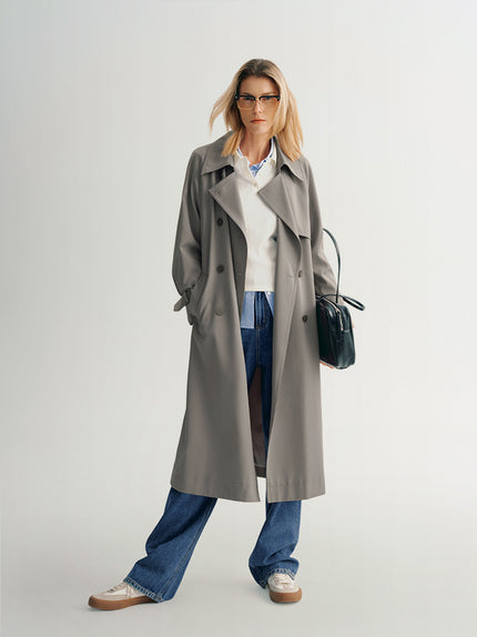 Fluid gray trench coat