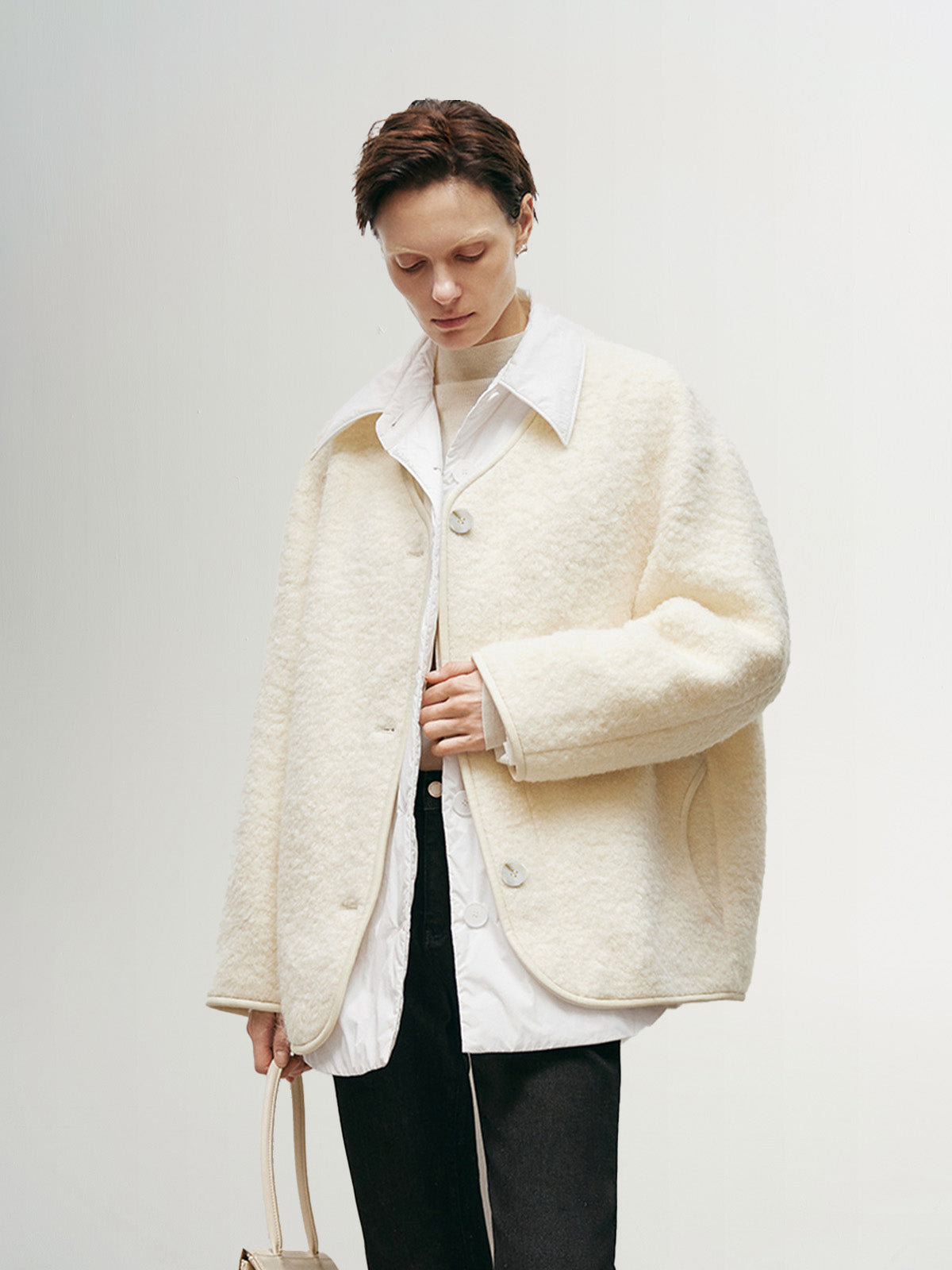 Veste en laine texturé
