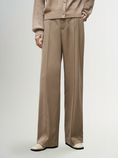 Load image 1 in gallery view. Khaki straight pants