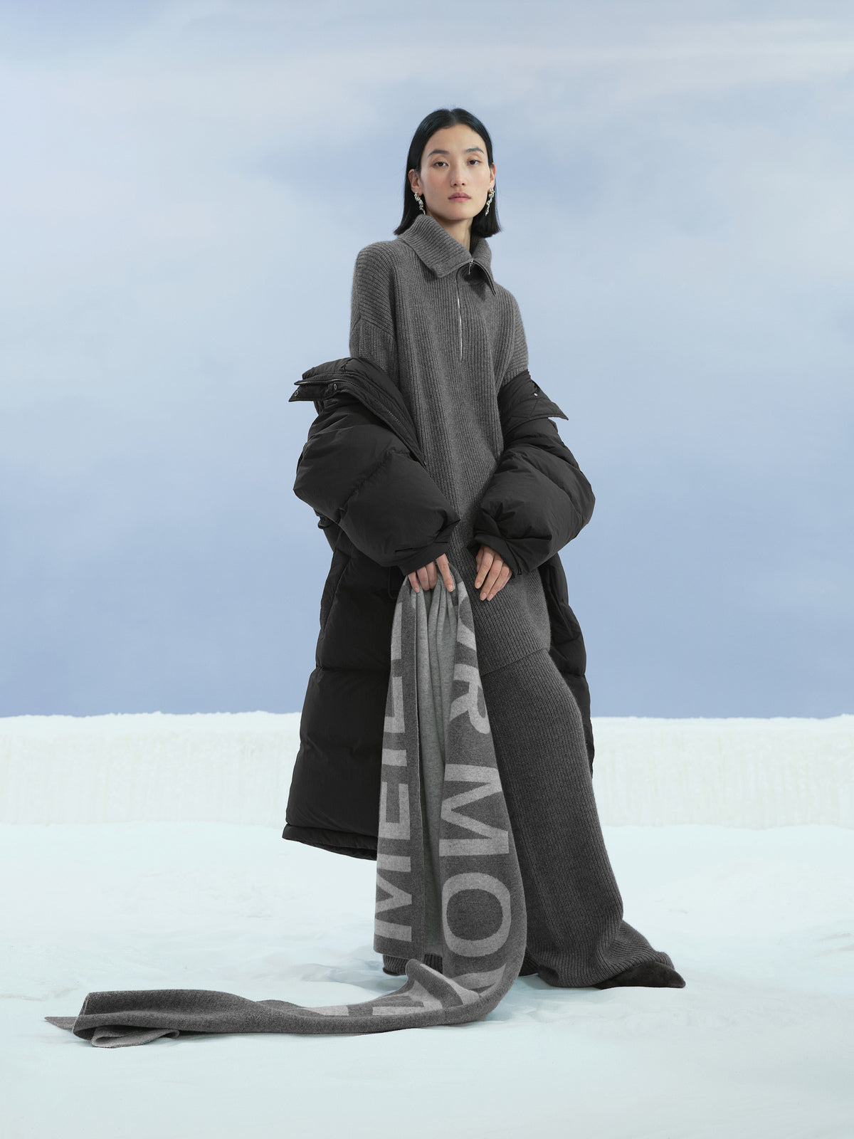 Women's Light Gray Alpaca Wool Scarf