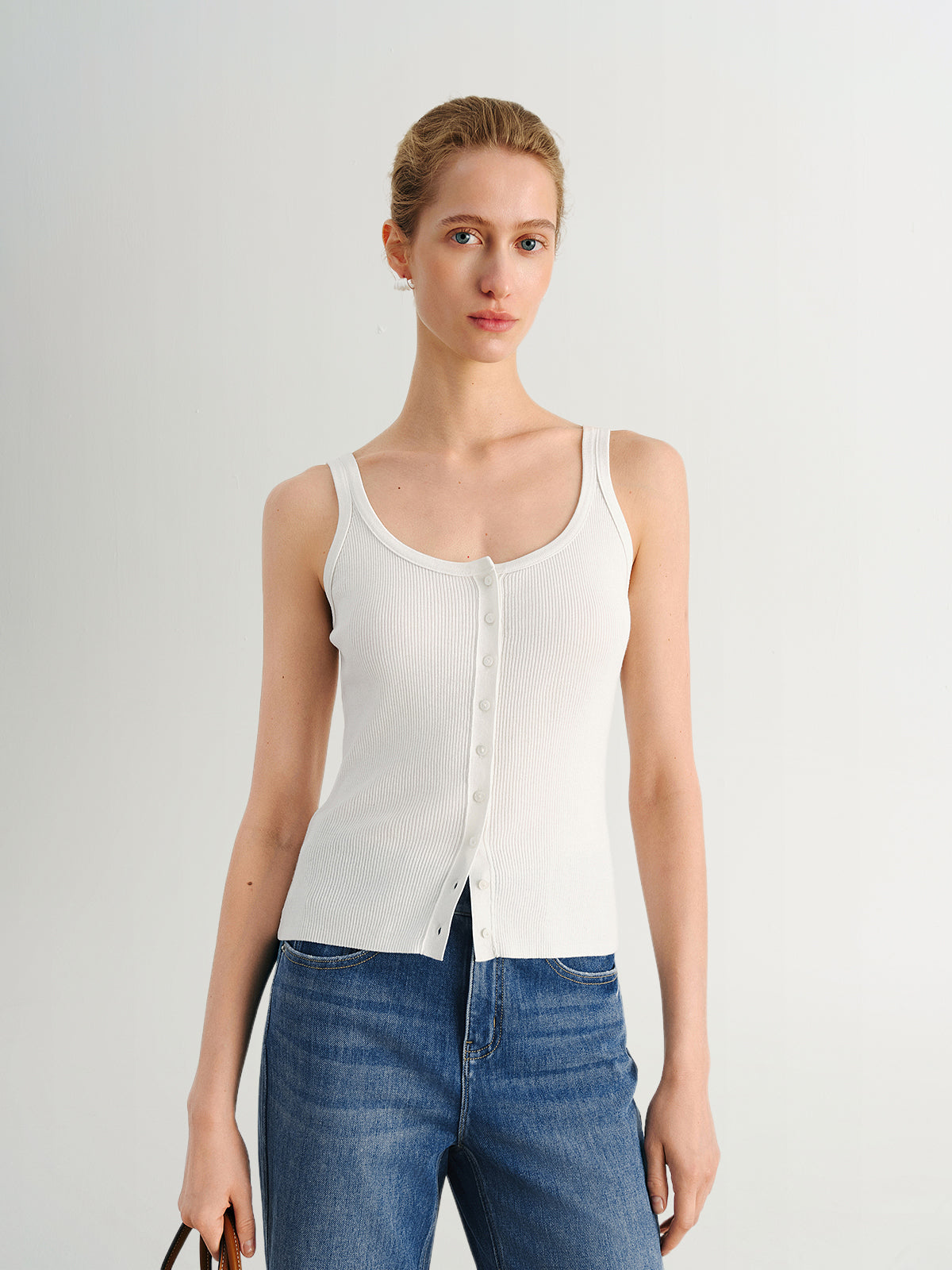 Slim-Fit Lyocell U-Neck Sleeveless Tank