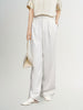 Women's White Loose Fit Straight Fit Light Summer Trousers