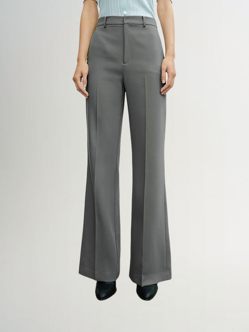 Load image 1 in gallery view. Women's Gray Smooth Slightly Flare Suit Pants