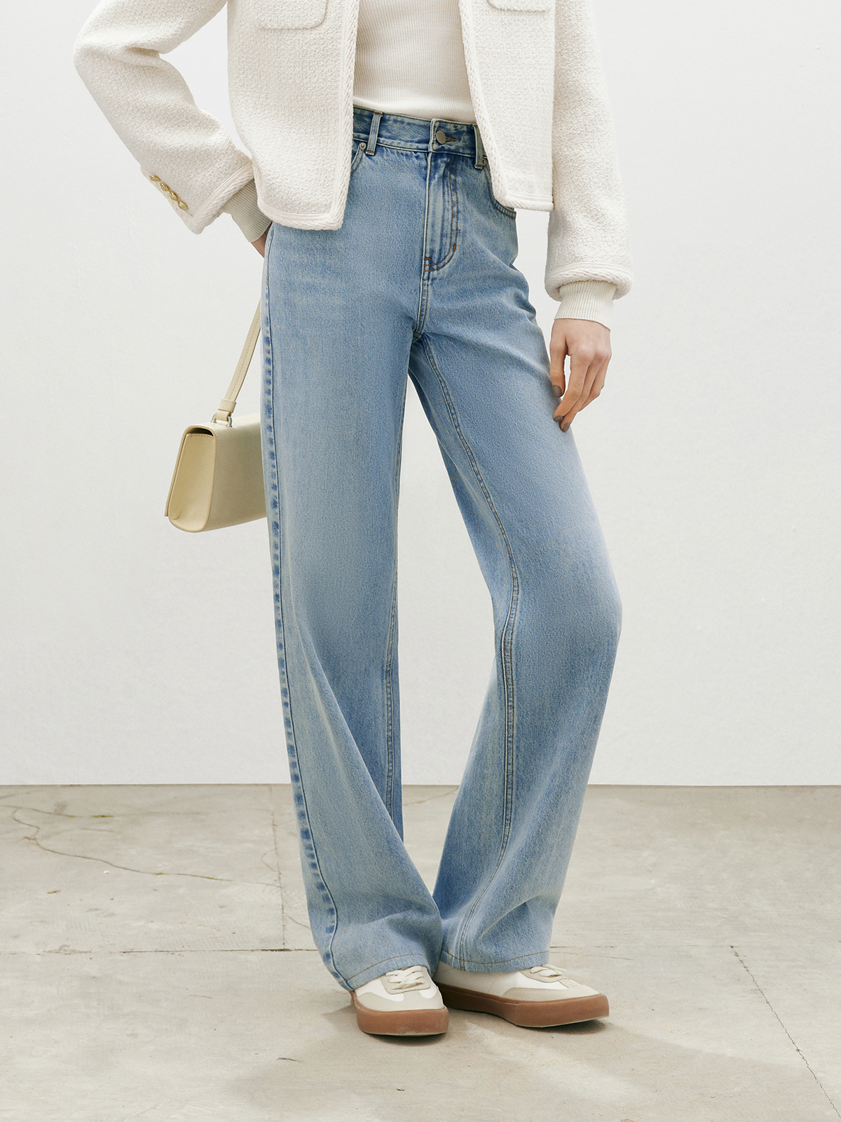 Pantalon en jeans droit bleu