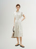 Beige belted dress