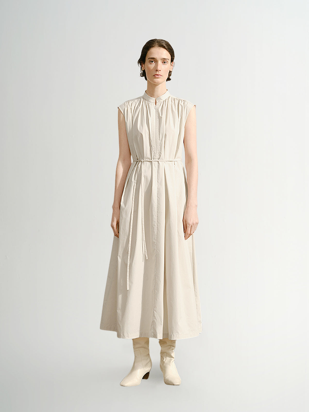 Beige sleeveless dress