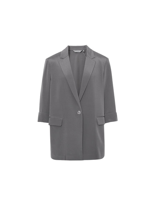 Charger l'image 1 dans la galerie. Blazer en soie gris