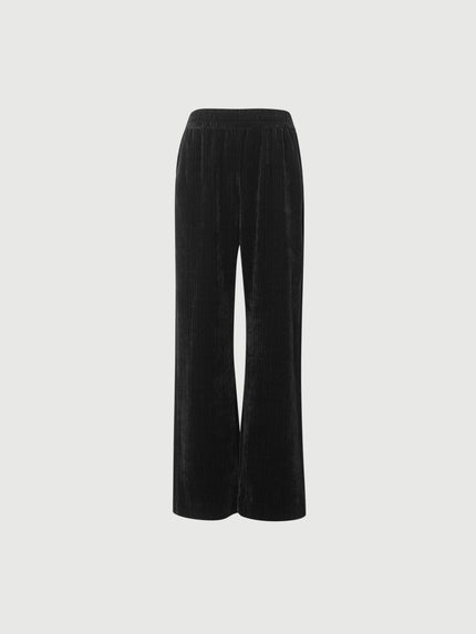 Black velvet pants