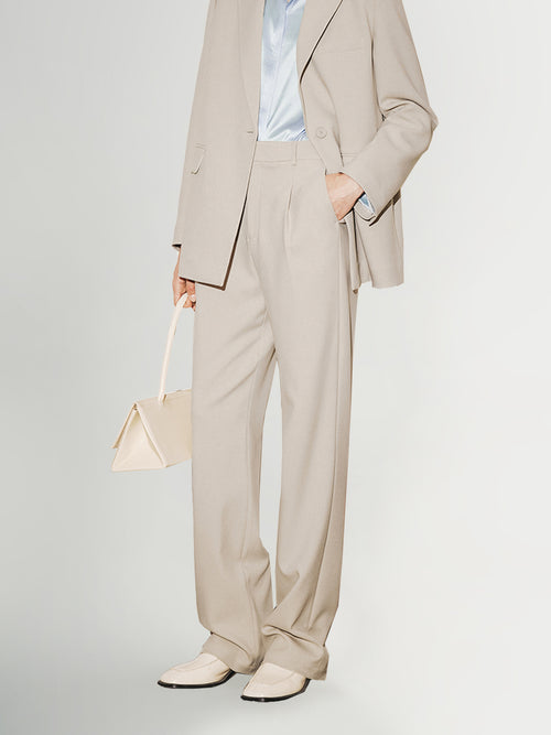 Load image 1 in gallery view. Women's Light Khaki Slim Fit Trousers