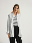 Women's White Pinstripe Long Sleeves Shirt