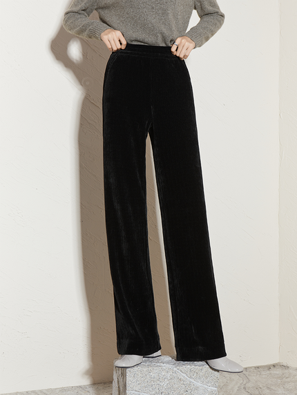 Women's Black Comfy Straight Fit Winter Pants