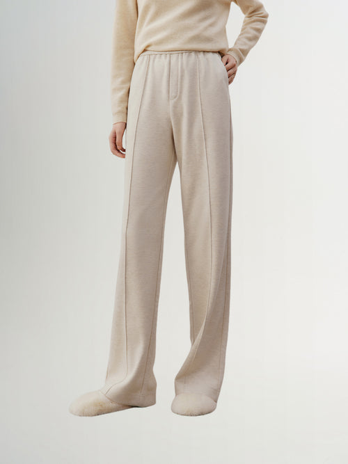 Load image 1 in gallery view. Beige wide pants