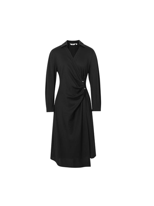 Load image 1 in gallery view. Women's Black Wide Leg Lyocell Dress
