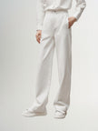 Pantalon large en coton blanc uni
