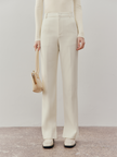 Women's Off-white Straight Fit Tweed Trousers