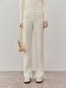 Women's Off-white Straight Fit Tweed Trousers